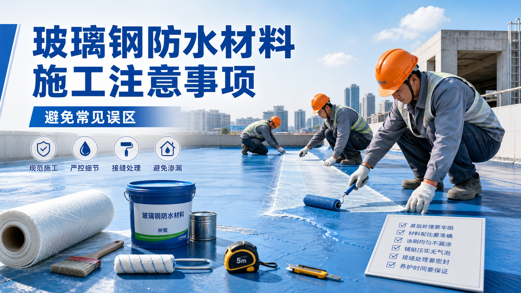 玻璃钢防水材料施工注意事项，避免常见误区 阜新 版